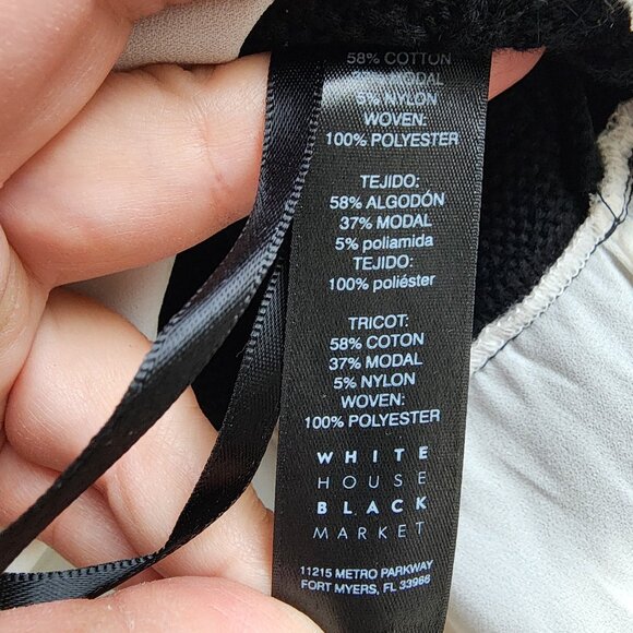 White House Black Market Sequin Layered Sweater Over Cream Blouse Size Small - Picture 7 of 14